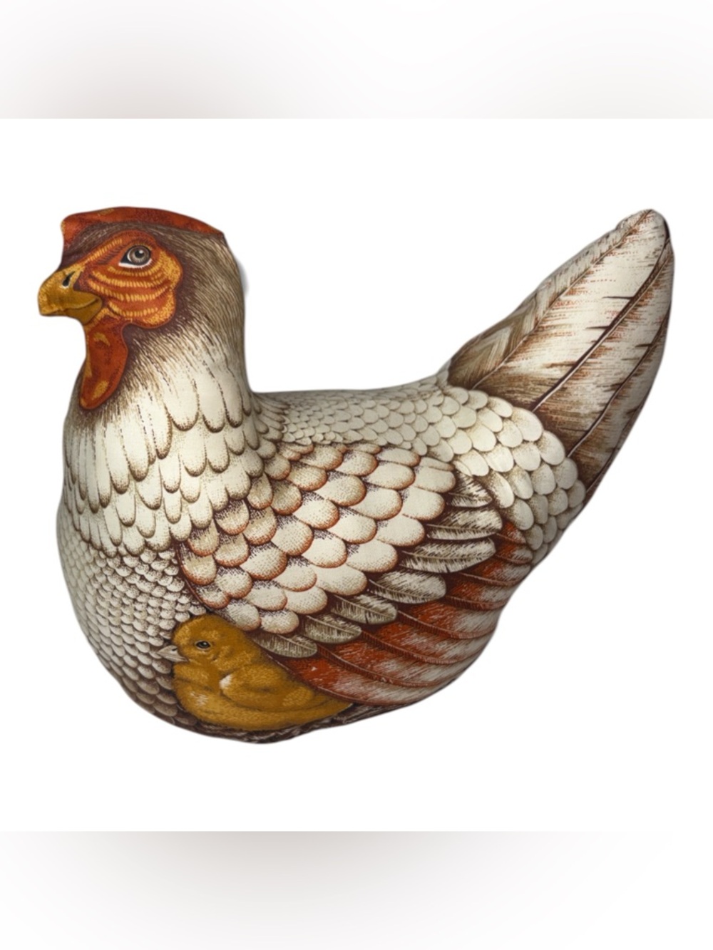 Vintage Stuffed Hen & Chick Hand Crafted Fabric Pillow Farmhouse Decor Country